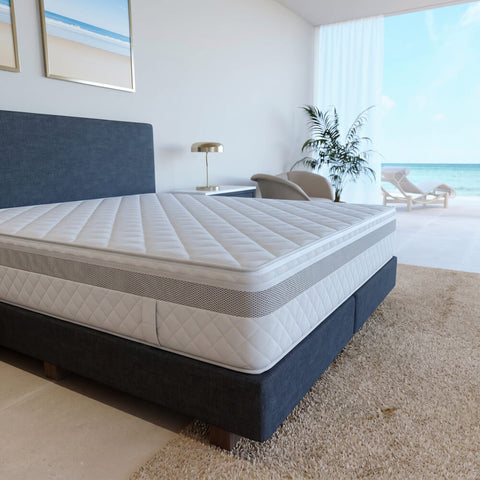 Excellence High-Class-Luxusmatratze in einem eleganten Schlafzimmer, präsentiert mit hochwertigem Aufbau und exklusiver Optik.