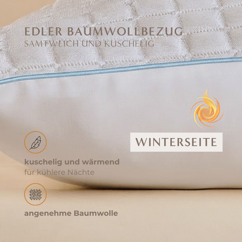 Detailaufnahme der wärmenden Winterseite des Kühlkissens